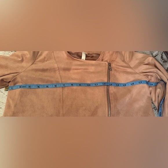 NY Collection Velvety Soft Rose Pedal Asymmetrical Zip Jacket Runs Big Fits S|M - Picture 9 of 10